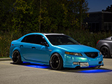 Acura TL wrapped in blue