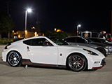White side of Nissan 370Z