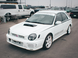 White Subaru WRX with Drivers Image Stickers