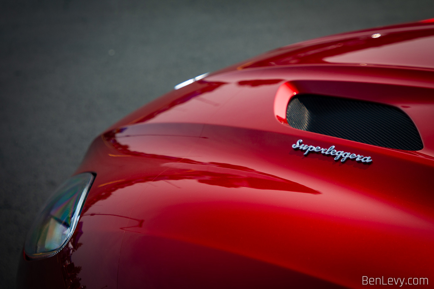 Superleggera decal on Red Aston Martin DBS