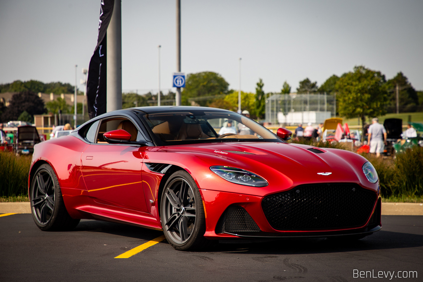 Red Aston Martin DBS Superleggera at the British Car Festival