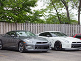 A pair of R35 Nissan GT-Rs