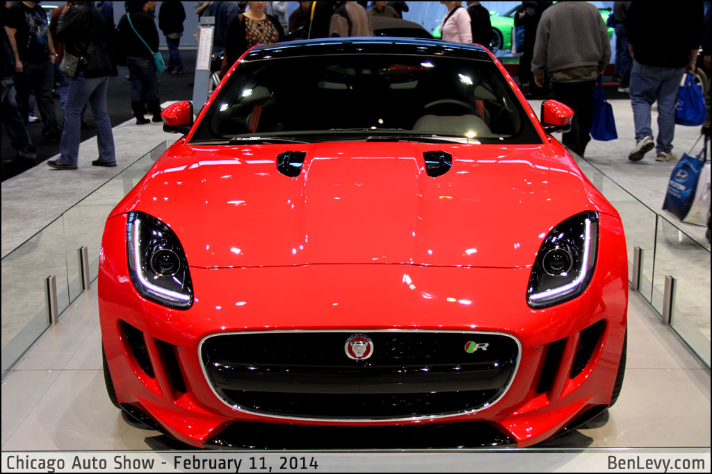 Front of a Red Jaguar F-Type R