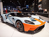 Blue and Orange Ford GT Heritage Edition