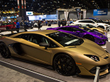Gold Lamborghini Aventador SVJ