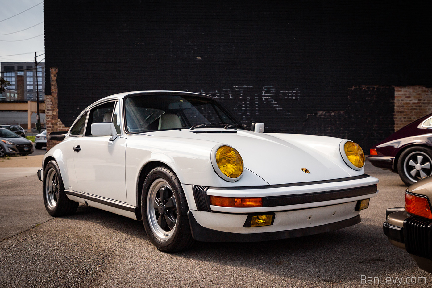 Yellow Headlights on Porsche 911 at Checkeditout Chicago