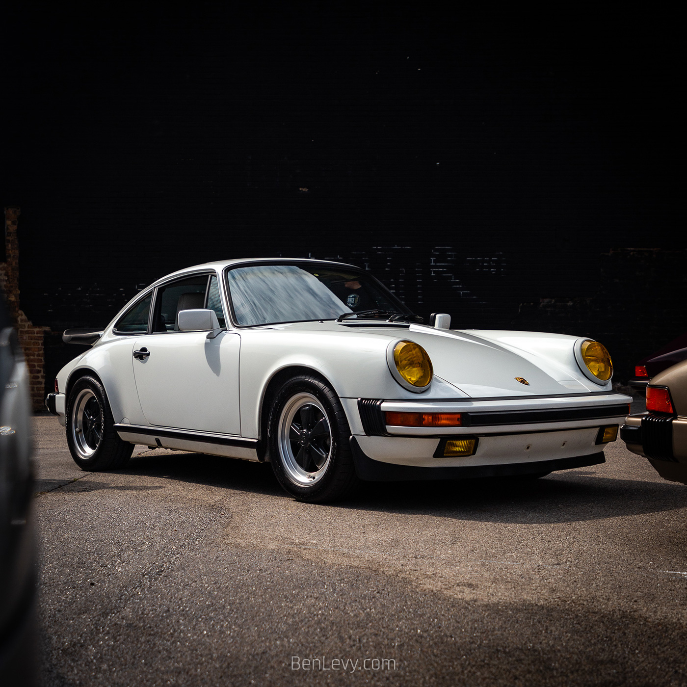 Classic Porsche 911 with Yellow Headlights