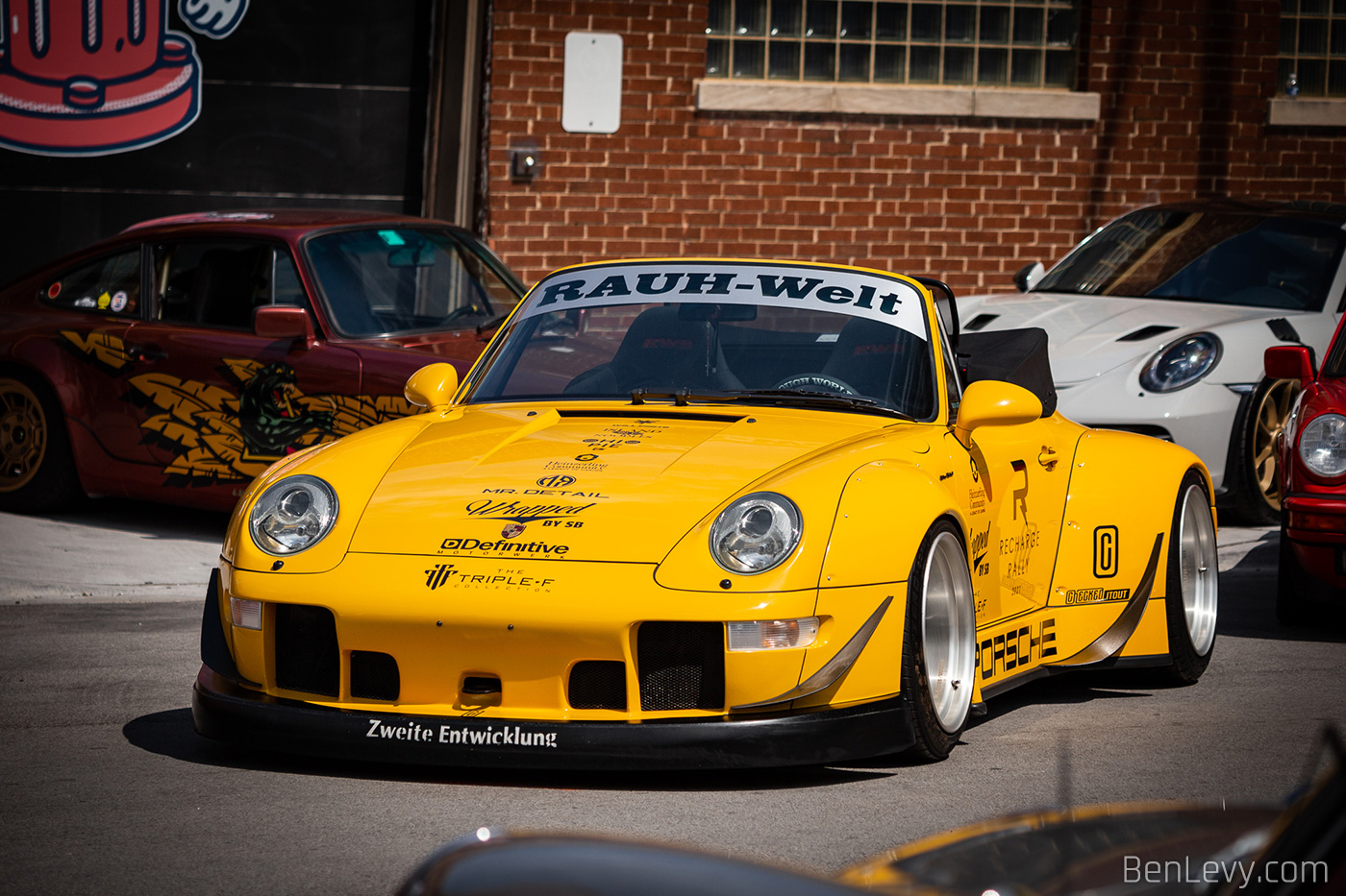 Yellow Porsche 911 (993) on Deep Dish Wheels
