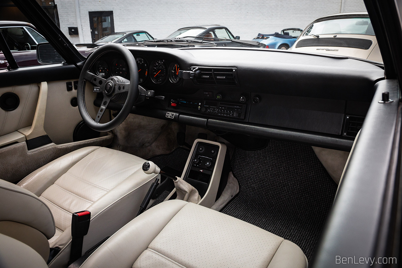 Interior of Silver Porsche 964