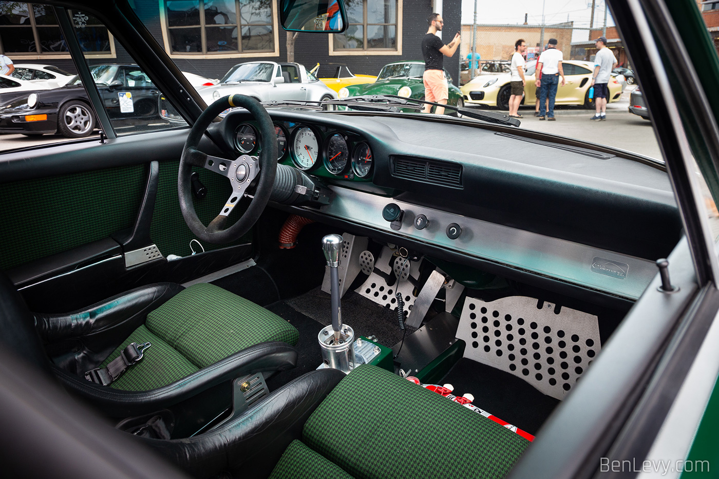 Interior of Irish Green Outlaw Porsche 911