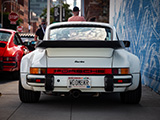 Rear of White 930 Porsche 911 Turbo