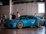 Blue Porsche 991 GT3 RS at Checkeditout Chicago