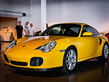 Yellow Porsche 996 Turbo at Checkeditout Chicago