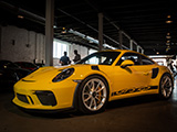 Yellow Porsche 911 GT3 RS at Checkeditout
