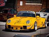 Yellow Porsche 911 (993) on Deep Dish Wheels