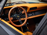 Tan, leather-wrapped MOMO Steering Wheel in Porsche 911