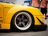 Wide Front Fender of Yellow RWB Porsche