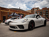 Grey Porsche 911 GT3 Driving on Fulton