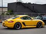 Yellow Cayman S on BBS Wheels