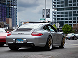 Rear of Silver Porsche 911 Carrera