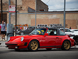 Red Porsche 930 Targa on Gold Fuchs