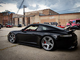 Black 991 Porsche 911 on Five-Spoke Rotiform Wheels