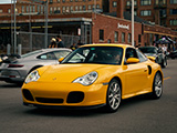 Yellow Porsche 911 Turbo (type 996)