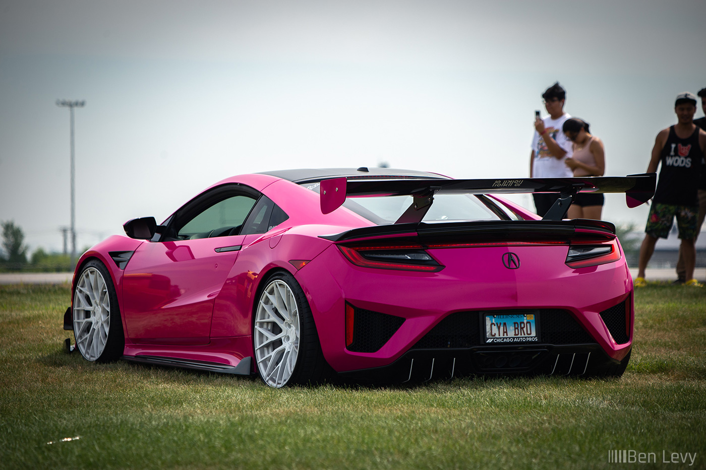 Pink Acura NSX in the Grass