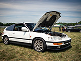 White Honda CRX in the Grass for Car Show
