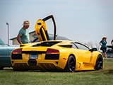 Yellow Lamborghini Murcielago with the Door Up