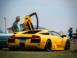 Yellow Lamborghini Murcielago with the Door Up