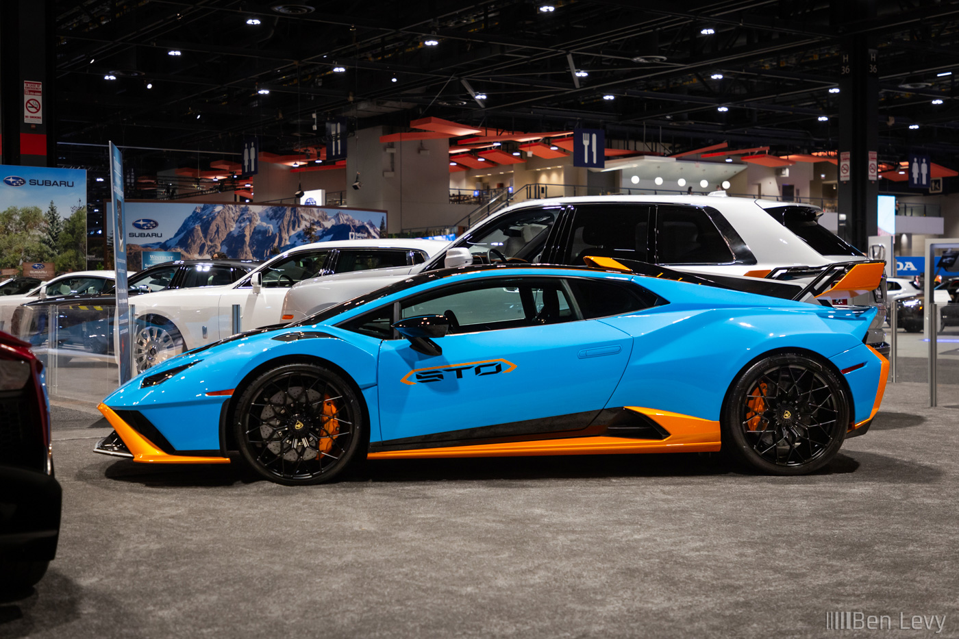 Blue and Orange Lamborghini Huracan STO at the Chicago Auto Show