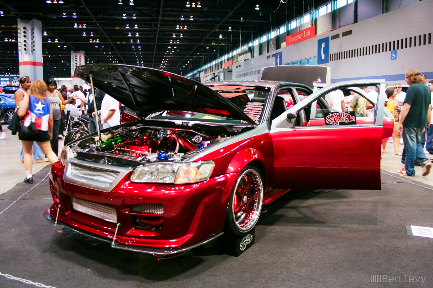 Red and Silver Camry with custom body work