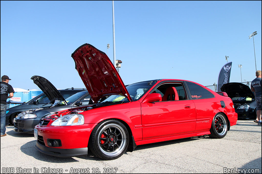 Red Honda Civic coupe