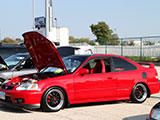 Red Honda Civic coupe