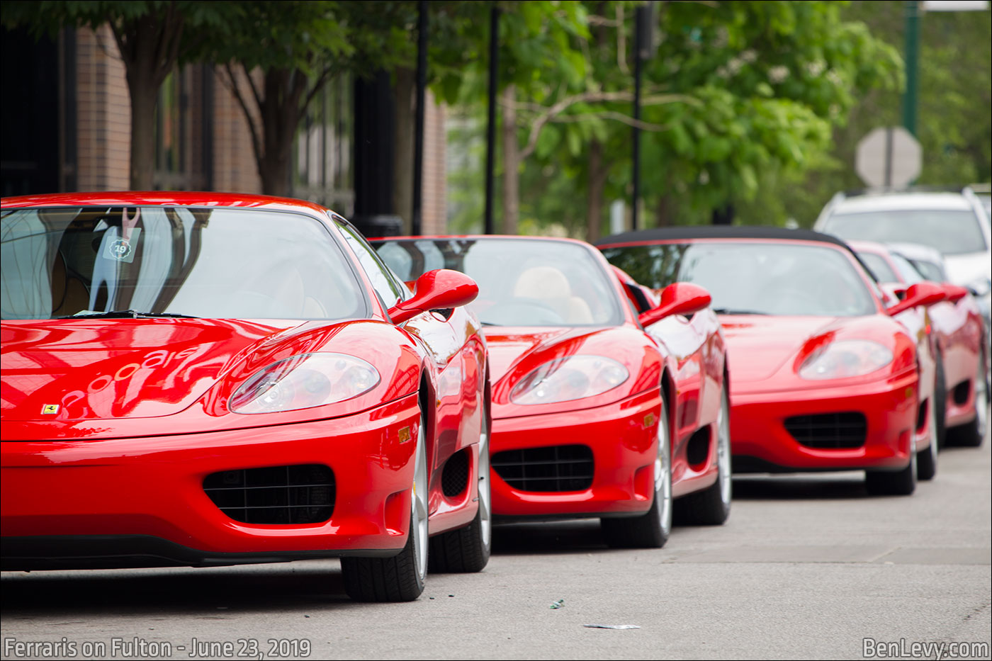 Red Ferrari 360s at Ferraris on Fulton