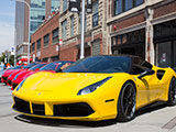 Yellow Ferrari 488 GTB