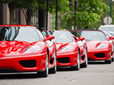 Red Ferrari 360s at Ferraris on Fulton