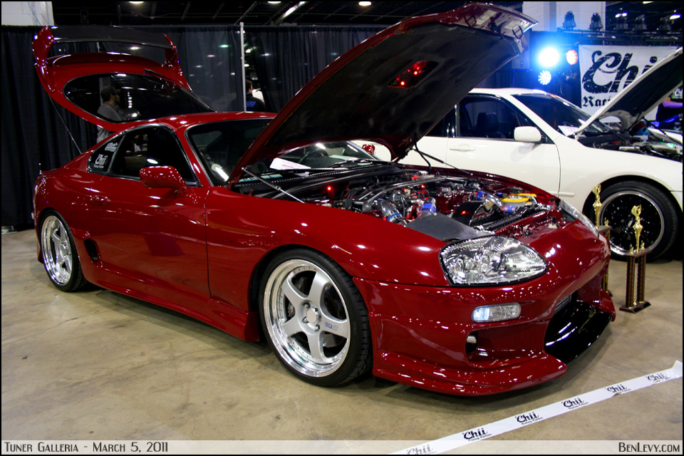 Red Toyota Supra with SSR Wheels