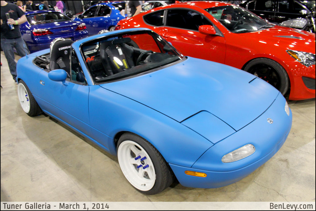 NA Mazda Miata in flat blue