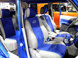 Custom blue and grey interior in Scion xB