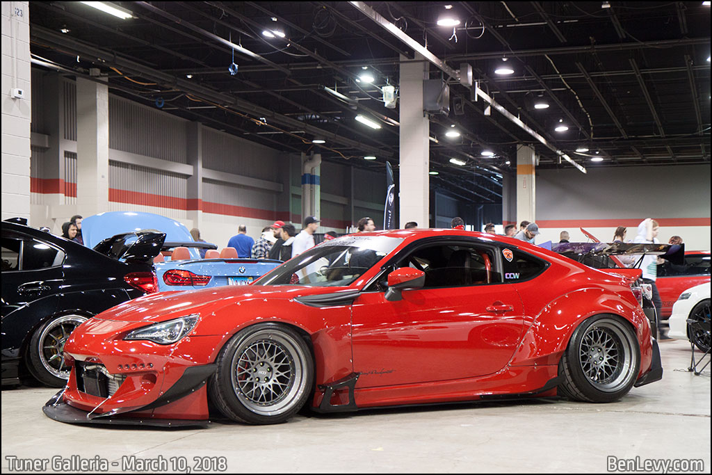 Red Toyota 86 with Rocket Bunny Kit