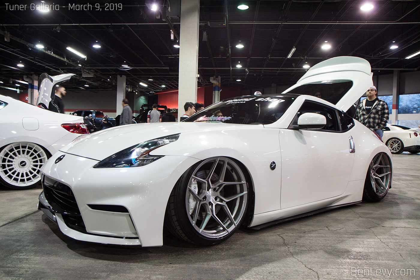 White Nissan 370Z with Nismo Front Bumper