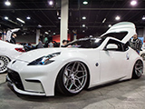 White Nissan 370Z with Nismo Front Bumper