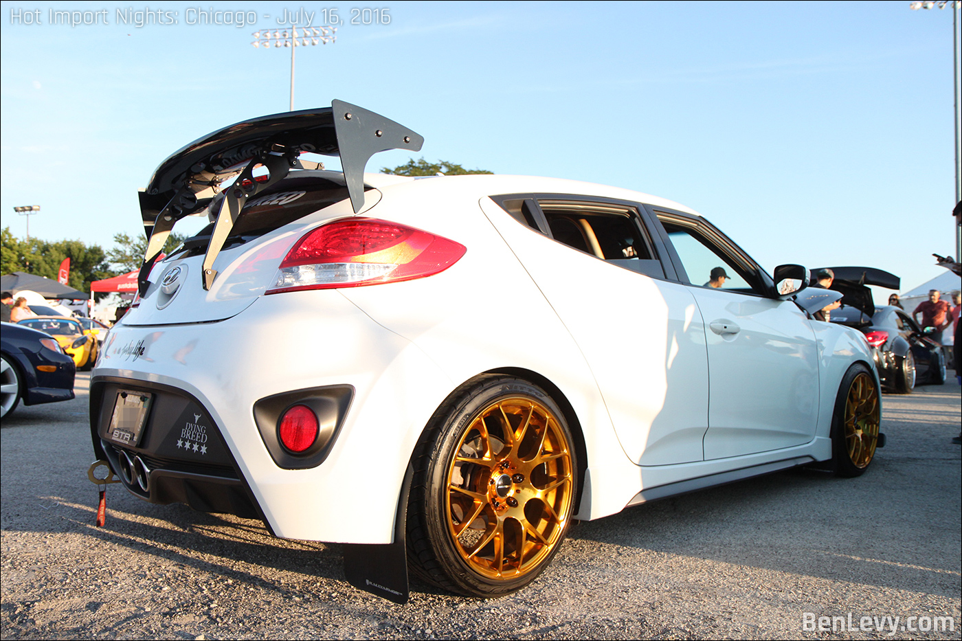 White 2013 Hyundai Veloster 1.6 Turbo with Avante Garde M310 Wheels and RSW-GT Wing