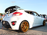 White 2013 Hyundai Veloster 1.6 Turbo with Avante Garde M310 Wheels and RSW-GT Wing