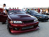 Burgundy R32 Nissan Skyline Coupe at Hot Import Nights Chicago