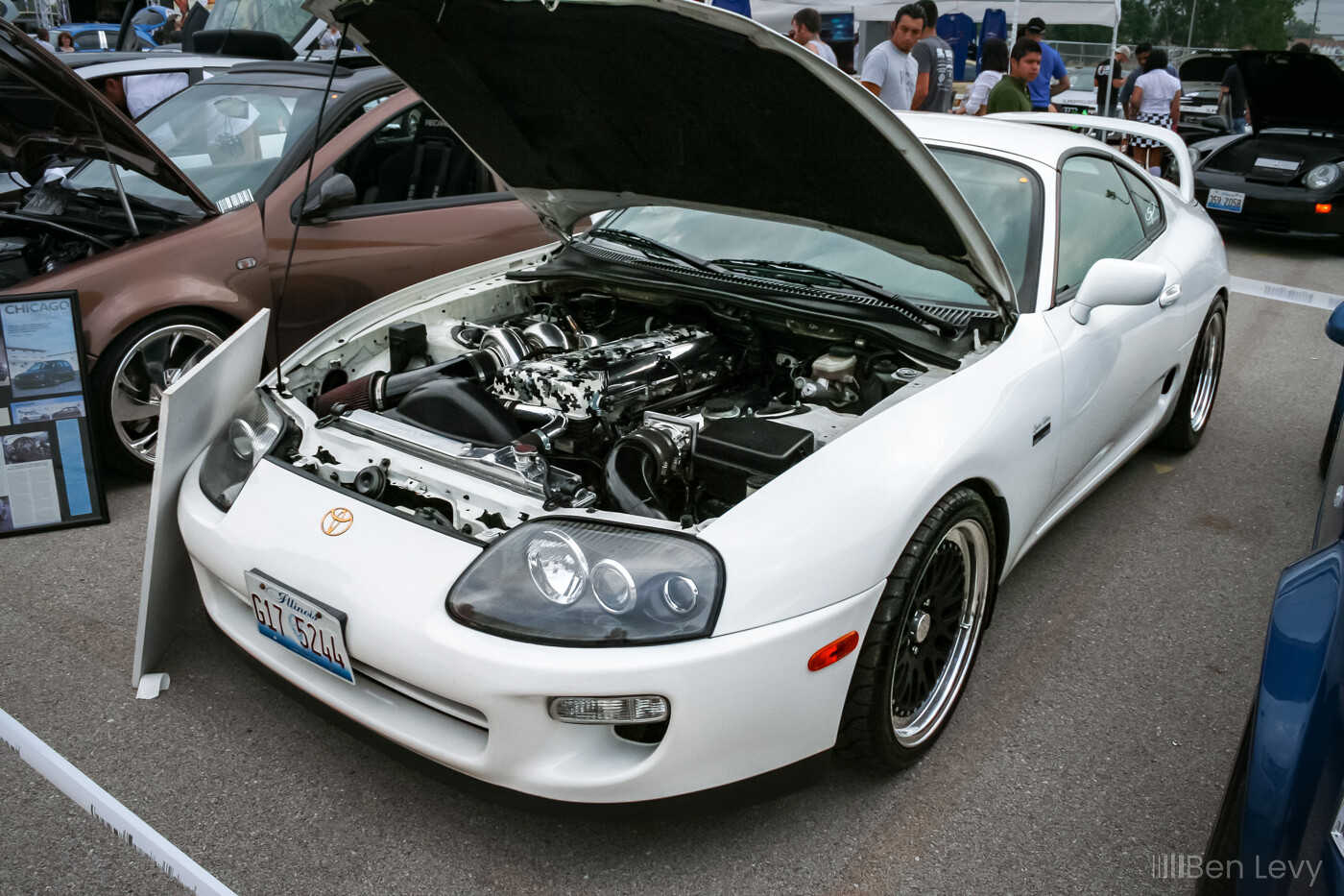 White Toyota Supra with Big Turbo at Hot Import Nights in 2008