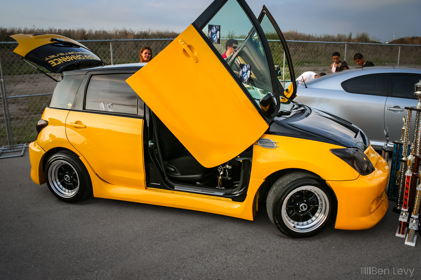 Lambo Doors on Yellow Scion xA