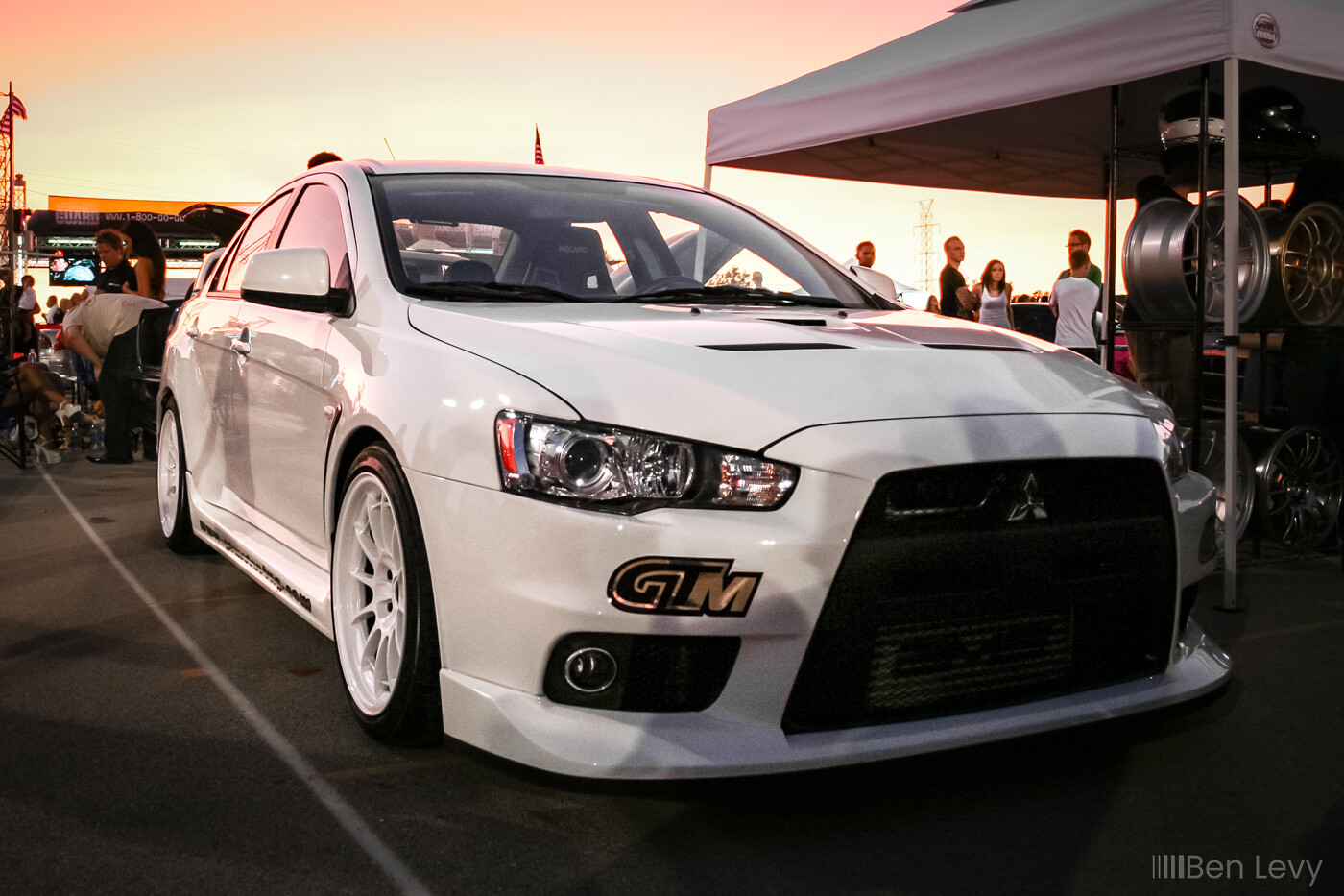 White CZ4A Lancer Evolution at Hot Import Nights